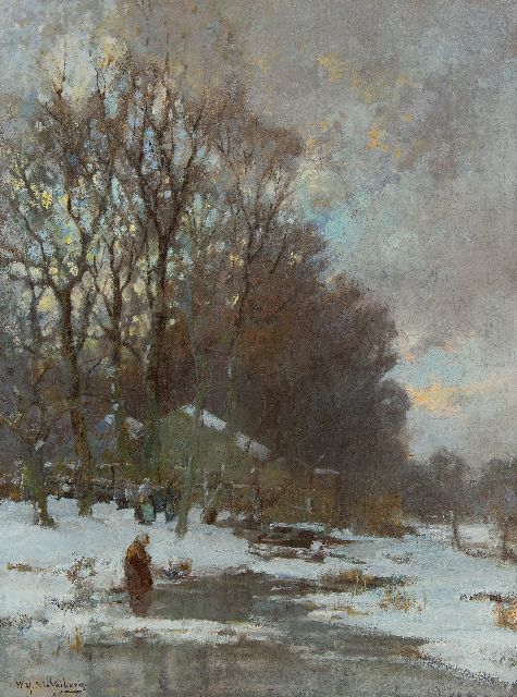 Eickelberg W.H.  | Winter am Waldrand, Öl auf Leinwand 72,5 x 54,2 cm, Unterzeichnet u.l.