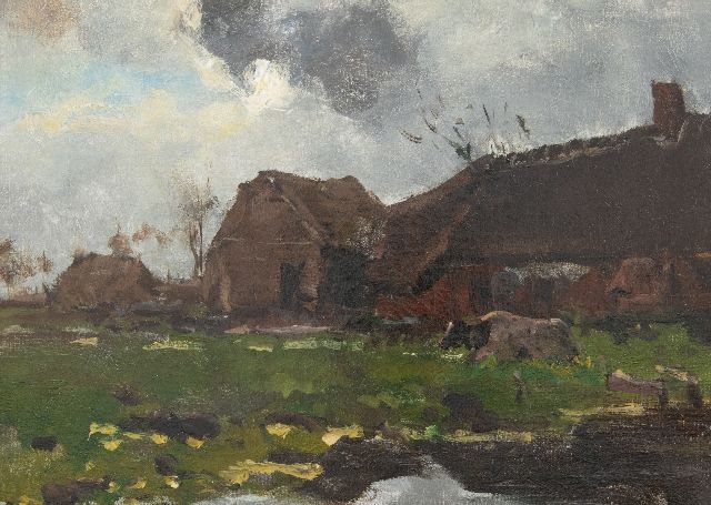 Verster van Wulverhorst (Floris Verster) F.H.  | Bauernhof, Öl auf Leinwand 30,4 x 41,3 cm, zu datieren um 1882