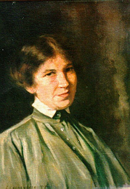 Line Couwenberg | A portrait of a lady, Öl auf Leinwand, 57,5 x 41,0 cm, signed l.l. und dated 1917