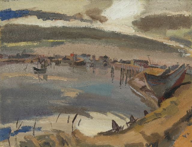 Jan van der Zee | Hafen, Groningen, Öl auf Leinwand, 70,0 x 90,3 cm, Unterzeichnet u.r. und datiert '47