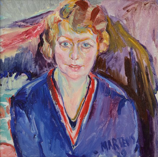 George Martens | Frauenporträt, Öl auf Leinwand, 50,4 x 50,2 cm, Unterzeichnet u.r. und datiert '29