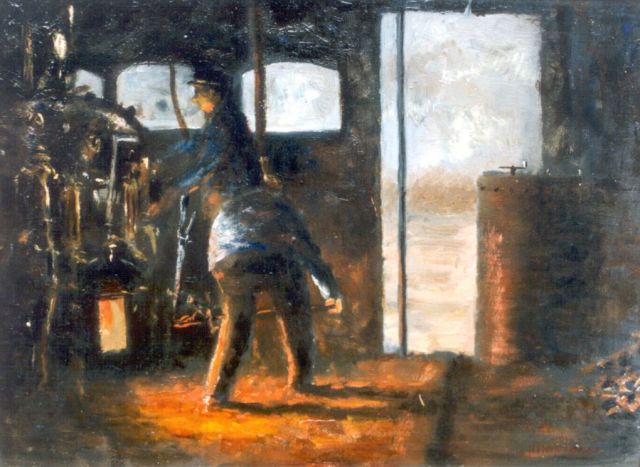 Heijenbrock J.C.H.  | Engine drivers, Öl auf Holz 29,0 x 39,5 cm, signed l.r.