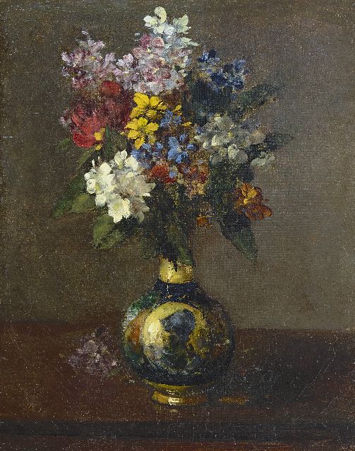 Vollon A.  | Blumen in einer Vase, Öl auf Leinwand 41,4 x 32,0 cm, Unterzeichnet u.r.