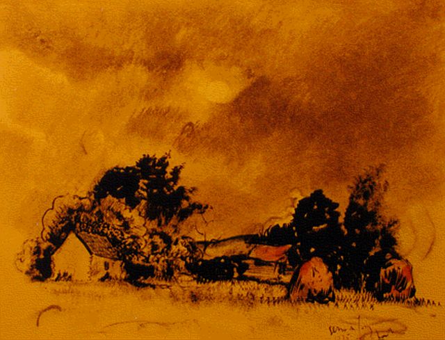 Jong G. de | 'Vierhouten', Aquarell auf Papier 31,0 x 40,5 cm, signed l.r.