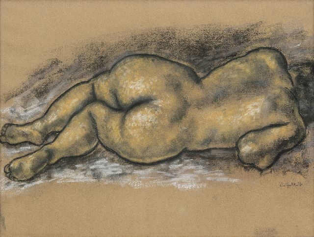 Leo Gestel | Ruhender weiblicher Akt, Holzkohle und Pastell auf Papier, 47,0 x 62,5 cm, Unterzeichnet u.r. und datiert '31