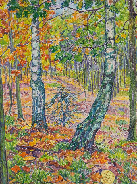 Edith Pijpers | Herbstwald, Öl auf Leinwand, 60,2 x 45,3 cm