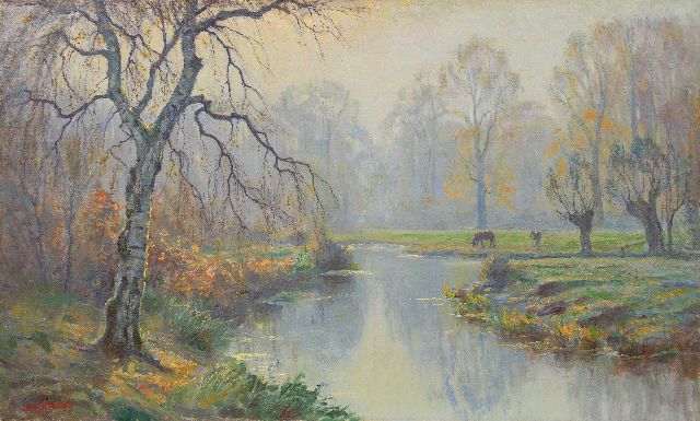 Johan Meijer | Herbstmorgen, Blaricum, Öl auf Leinwand, 60,5 x 100,5 cm, Unterzeichnet u.l.
