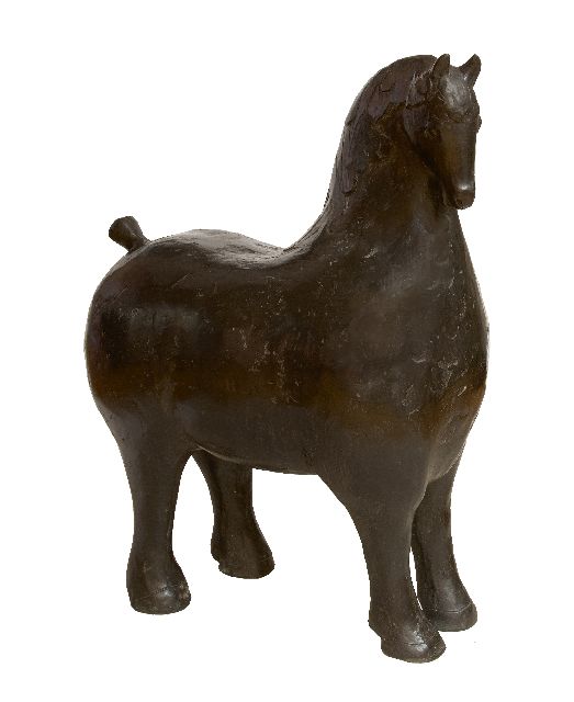 Evert van Hemert | Jikke, Patinierte Bronze, 75,0 x 30,0 cm, Unterzeichnet mit Monogramm auf Bauch und zu datieren 2009