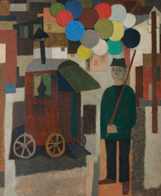 Marcel Cockx | Balloneverkäufer, Öl auf Leinwand, 178,9 x 150,3 cm, Unterzeichnet u.r.