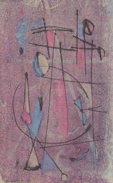 Strijbosch W.  | Abstrakte Komposition, Tinte auf Papier 25,0 x 17,0 cm, Unterzeichnet u.l. und datiert '49