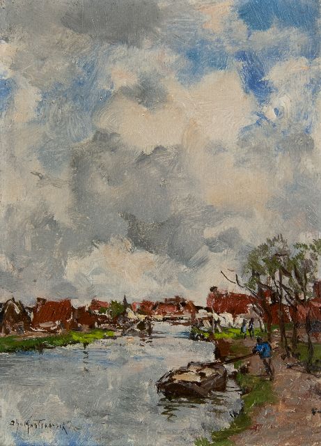 Mastenbroek J.H. van | Wasserweg, Öl auf Holz 16,0 x 11,8 cm, Unterzeichnet u.l.