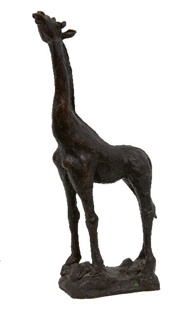 Han van Kasteel | Giraffe, Bronze, 25,0 x 14,5 cm, Unterzeichnet mit Initialen auf der Basis