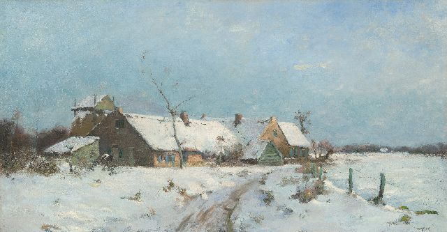 Knip W.A.  | Bauernhof im Schnee, Öl auf Leinwand 67,3 x 128,2 cm, Unterzeichnet u.r.