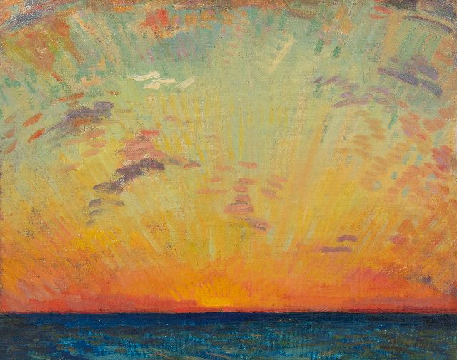 Willy Sluiter | Der indische Ozean mit untergehender Sonne, Öl auf Leinwand, 40,2 x 50,2 cm, Unterzeichnet u.r. und datiert '23
