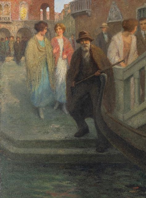 Henri Heijligers | In Venedig, Öl auf Leinwand, 100,3 x 75,4 cm, Unterzeichnet u.l.