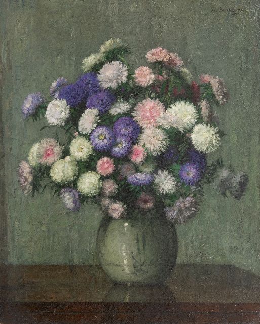 Jan Bogaerts | Herbstastern in einer konvexen Vase, Öl auf Leinwand, 61,9 x 50,2 cm, Unterzeichnet o.r. und datiert 1906