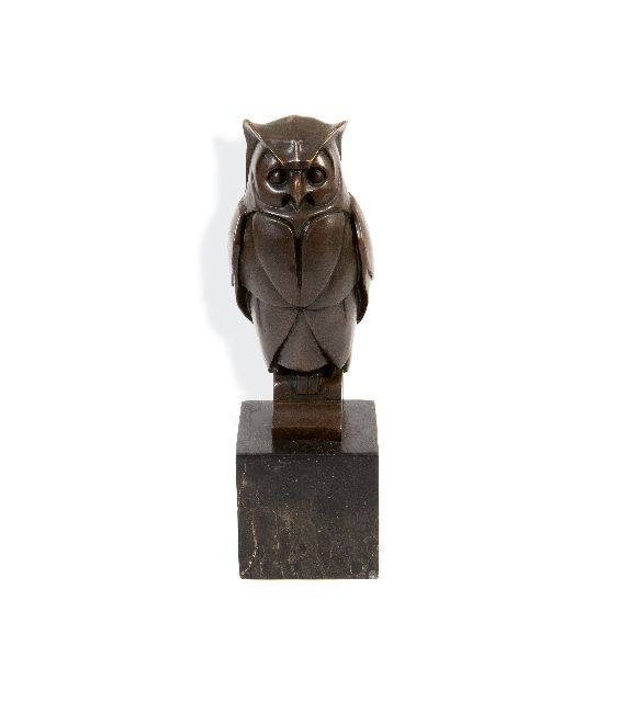 Franse School   | Eule, Bronze 33,0 cm