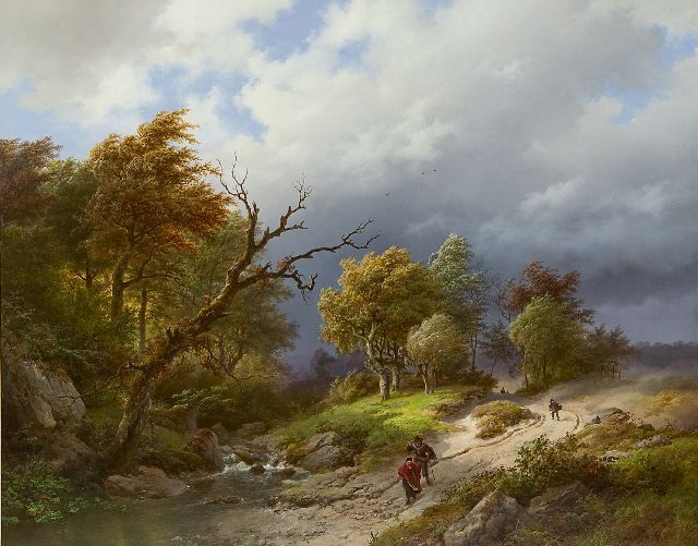 Barend Cornelis Koekkoek | Heraufziehendes Unwetter, Öl auf Holz, 65,5 x 83,7 cm, Unterzeichnet u.r. und datiert 1843