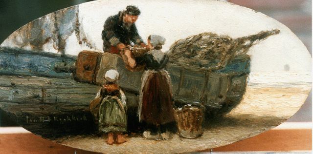 Jan H.B. Koekkoek | Ready for departure, Öl auf Holz, oval, 12,0 x 24,2 cm, signed l.l.