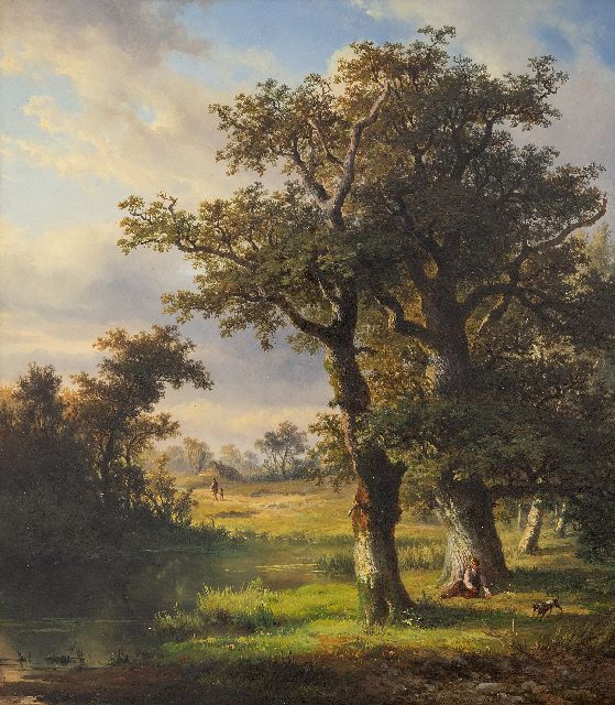 Ortmans F.A.  | Sommerlandschaft, Öl auf Holz 36,2 x 31,6 cm, Unterzeichnet u.r. und datiert 1850
