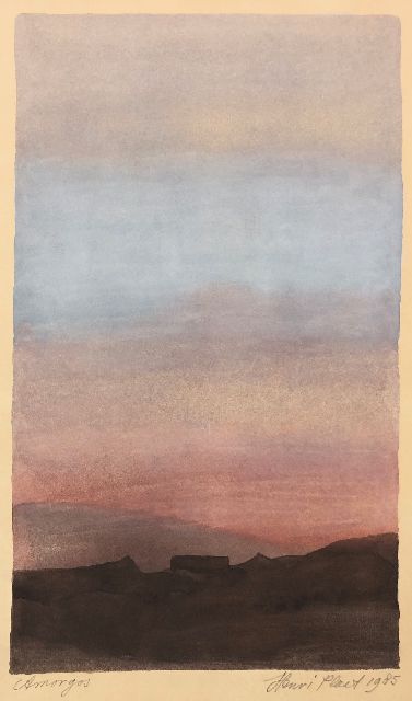 Henri | Amorgos, Gouache auf Papier, 22,7 x 13,8 cm, Unterzeichnet u.r. (mit Bleistift) und datiert 1985 (mit Bleistift)