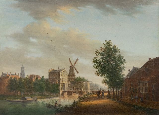 Pieter Jan van Liender | Ansicht von Utrecht mit dem Catharijnepoort, Öl auf Holz, 21,1 x 29,0 cm, Unterzeichnet u.l. und datiert 1759