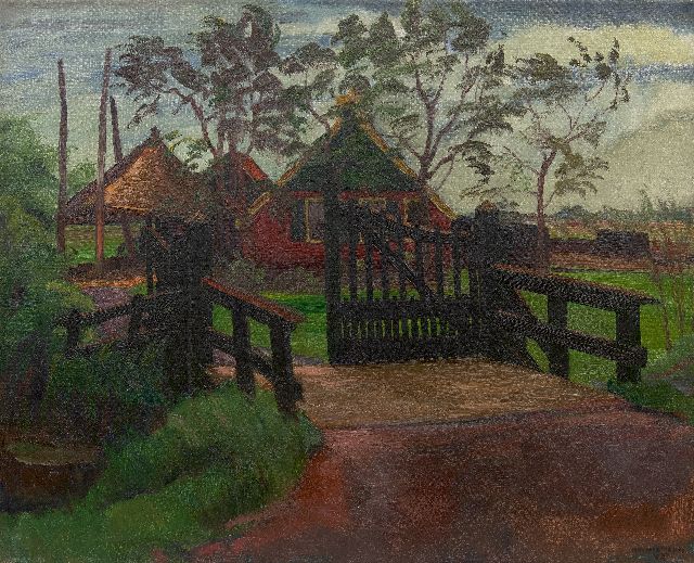 Meurs H.H.  | Bauernhof in Polderlandschaft, Öl auf Leinwand 59,9 x 73,3 cm, Unterzeichnet u.r. und datiert 1937
