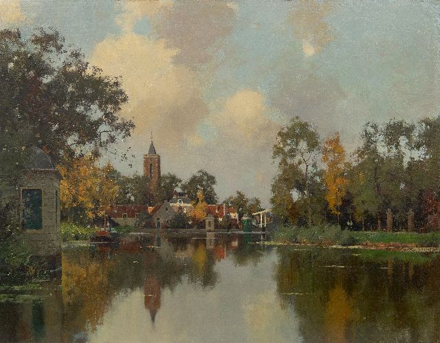 Evert Jan Ligtelijn | Ansicht von Loenen aan de Vecht, Öl auf Leinwand auf Holz, 70,5 x 90,3 cm, Unterzeichnet u.l. und datiert 1939