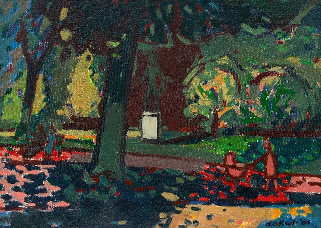 Otto B. de Kat | Østedsparken in Copenhagen, Öl auf Leinwand, 24,2 x 33,0 cm, Unterzeichnet u.r. und datiert '61