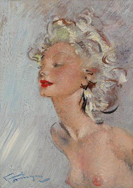 Jean-Gabriel Domergue | La blonde, Öl auf Holzfaser, 33,0 x 41,0 cm, Unterzeichnet l.u.