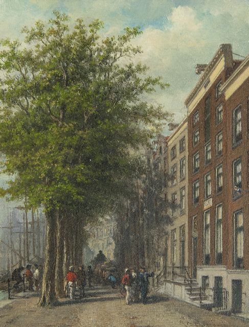 Ebersbach J.D.  | Holländisches Stadtbild, Öl auf Holz 21,5 x 16,2 cm, Unterzeichnet r.u.