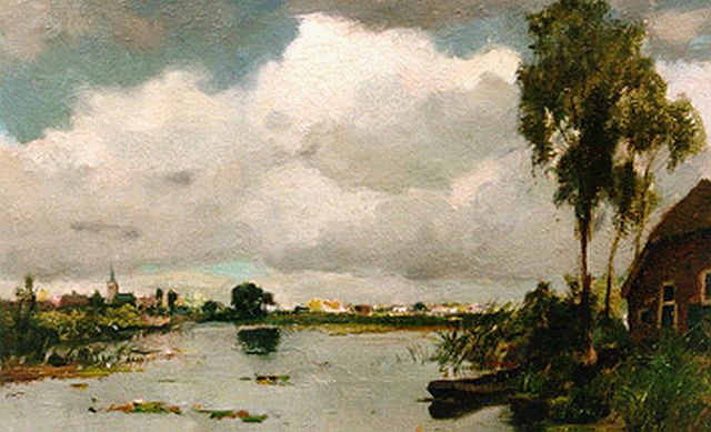 Gerbrand Frederik van Schagen | A view of Loosdrecht, Öl auf Leinwand, 46,0 x 60,2 cm, signed l.l.