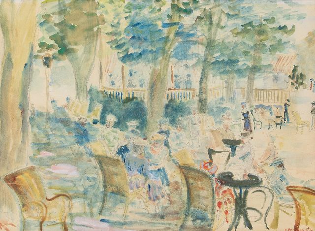 Kostia Tereshkovich | Park in Paris, Aquarell auf Papier, 48,0 x 64,0 cm, Unterzeichnet u.r.