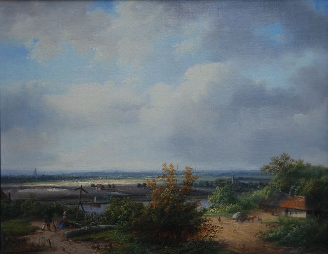 Velzen J.P. van | Flusslandschaft, Öl auf Leinwand 37,0 x 47,0 cm, Unterzeichnet u.l.
