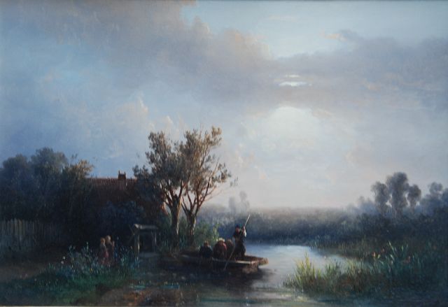 Salomon Verveer | Die Fähre, Öl auf Holz, 25,3 x 36,0 cm, Unterzeichnet r.u. und datiert '51