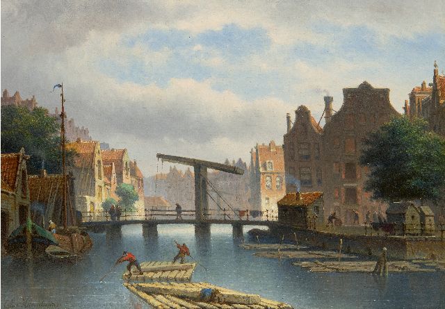Eduard Alexander Hilverdink | Stadtbild Amsterdam (zusammen mit Pendant), Öl auf Holz, 22,9 x 32,0 cm, Unterzeichnet u.l. und datiert '69