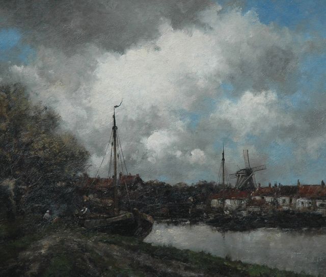 Hermanus Koekkoek jr. | An der Vecht, Öl auf Leinwand, 75,0 x 86,0 cm, Unterzeichnet l.u. mit Pseudonym 'Jan van Couver'