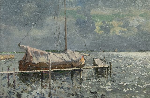 Cornelis Vreedenburgh | Bewölkter Tag am Loosdrechtse Plassen, Öl auf Leinwand, 40,0 x 60,0 cm