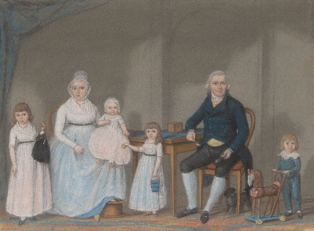 Johannes Jelgerhuis | Familienporträt, Pastell auf Papier, 42,0 x 57,1 cm, Unterzeichnet u.l. und datiert 5/11 1798