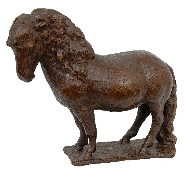 Rädecker J.  | Pferd, Bronze 27,0 x 30,0 cm, Unterzeichnet auf der Basis mit Monogramm