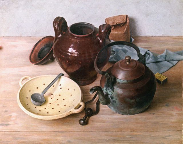 Jan van Tongeren | A still life with pots, Öl auf Leinwand, 64,8 x 80,2 cm, signed u.l. und dated '41