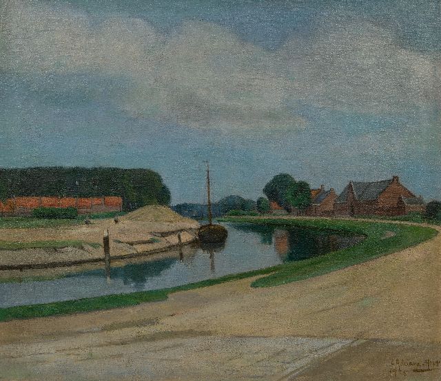 Elisabeth Adriani-Hovy | Der Fluss Vecht bei Oud-Zuilen, Öl auf Leinwand, 70,2 x 80,0 cm, Unterzeichnet u.r. und datiert 1925