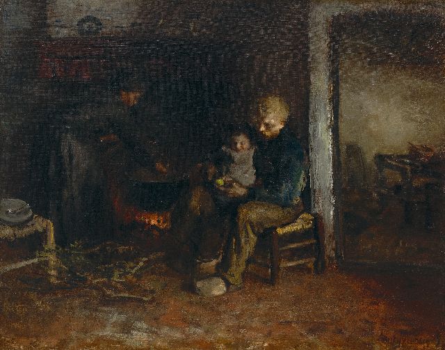 Neuhuys J.A.  | Bauernfamilie, Öl auf Leinwand 51,0 x 60,3 cm, Unterzeichnet u.r.