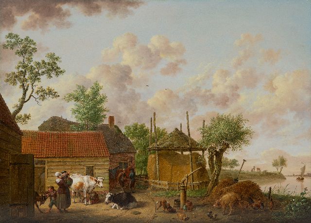 Isaac Ouwater | Bauernhof, Öl auf Tafel, 42,8 x 60,2 cm, Unterzeichnet u.r.