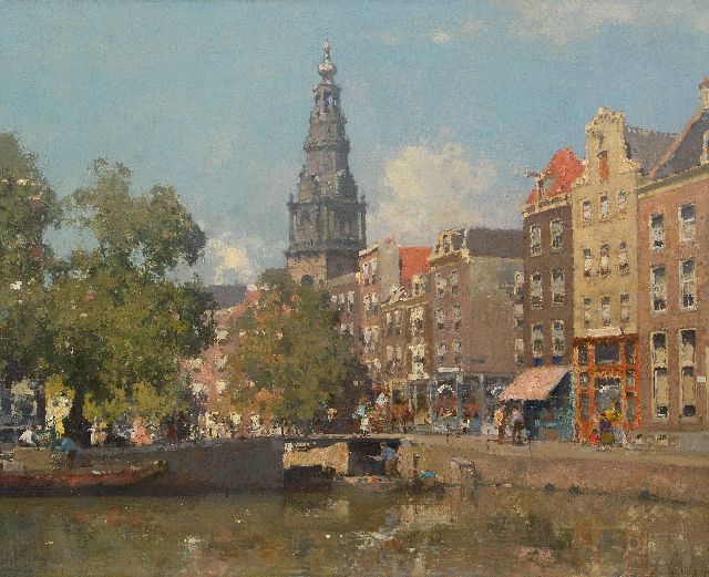 Cornelis Vreedenburgh | Blick auf die Raamgracht mit dem Zuiderkerk Turm, Amsterdam, Öl auf Leinwand, 77,0 x 94,0 cm, Unterzeichnet u.r. und datiert 1927