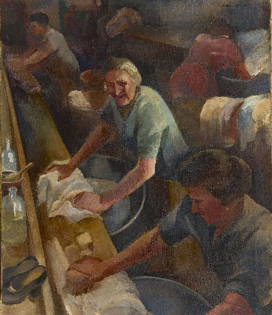 Anna 'Anneke' van der Feer | Wäscherinne, Öl auf Leinwand, 70,3 x 60,1 cm, Unterzeichnet o.r.