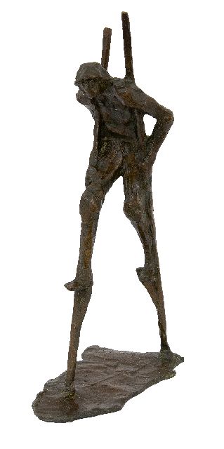 Jits Bakker | Stelzenläufer, Bronze, 32,0 x 8,0 cm, Unterzeichnet auf der Basis