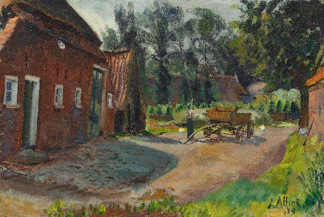 Jan Altink | Bauernhof mit Wagen, Öl auf Leinwand, 44,4 x 66,1 cm, Unterzeichnet u.r. und datiert '39