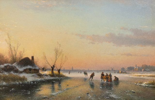 Kleijn L.J.  | Winteransicht, Öl auf Holz 33,9 x 52,1 cm, Unterzeichnet u.l.