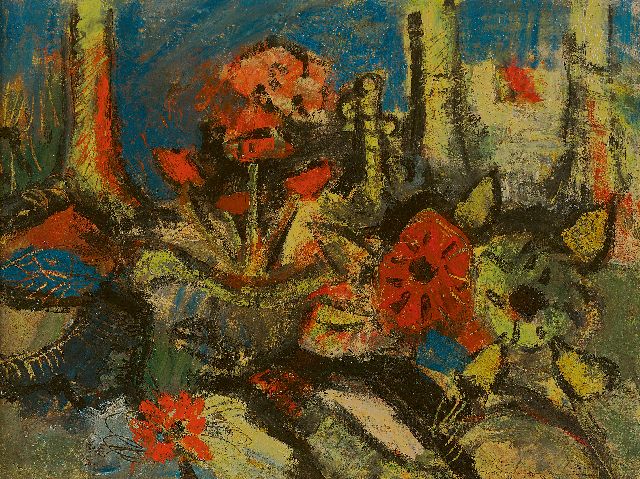 Herman Kruyder | Blumen und Bäume, Öl auf Leinwand, 30,7 x 40,4 cm, zu datieren um 1925